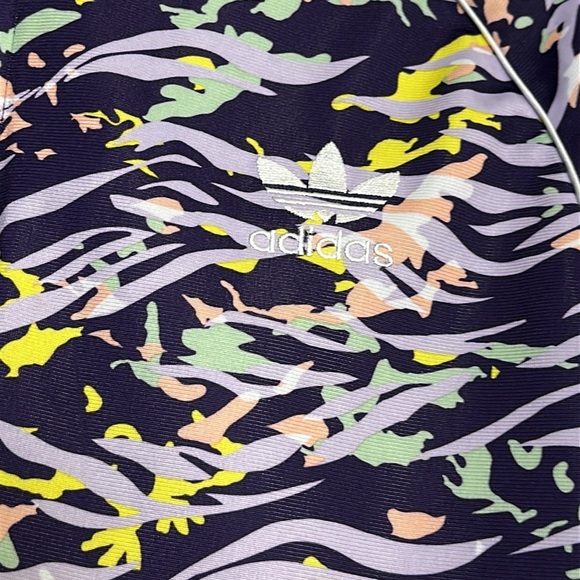 Adidas Youth Girls Size XLarge Purple Colorful Swirls Full Zip Up Track Jacket - Picture 3 of 11